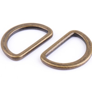6pcs Flat D ring buckles 3/4&quot;inch(19mm) Metal D ring Bronze D Rings High Quality D-rings Handbag Purse Bag Making Hardware Supplies