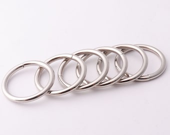 10pcs 3/4 "(19mm) O-rings Plata O anillo saques redondos anillo de monedero anillo bolso anillo de metal O anillos bolso bolso de cuero Craft Hardware