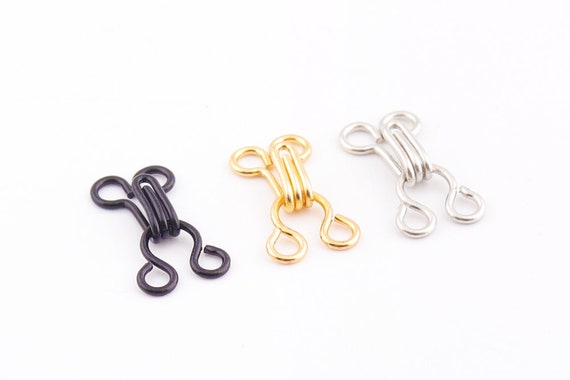 50set 7mm Wide Hook and Eye Clasp Gold Silver Black Hook and Eyes Fasteners  for Dresses Shirts Bra Making -  Canada