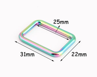 4 szt. prostokątny pierścień 1 "CAL prostokąt pierścienie pierścień pasek Ring metal prostokąt Ring klamry torebki fingdings