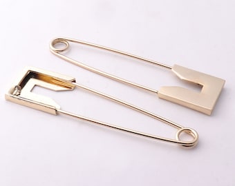 2pcs 80mm*20mm Gold Brooch Pins Larger Safety Pins Jumbo Safety Pins Kilt Pins Big Pins Safety Pins Findings