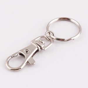 10pcs Silver keychains swivel clasp with Split Keyrings Swivel key chain clasp Keychain Key Ring With Lobster Swivel Clasps