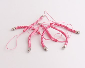 Pink Cell Phone Straps Mobile Lariat Strap Cord Lanyard Strap Cellphone Cords Chains Charms Pendant Connector Jewelry Making