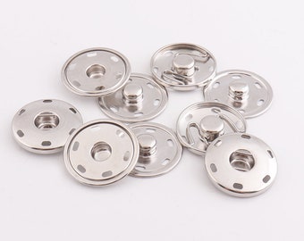 Argent boutons pression 28mm pression attaches presse Stud artisanat fermeture attaches en cuir pour sac à main sac de vêtements