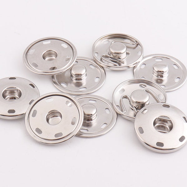 Silver Snap Buttons 28mm Snap Fasteners Press Stud Leather Craft Closure Fasteners for purse bag clothing