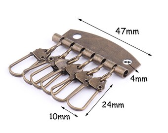 47mm Bronze Key Organiser Key Holder Key Rings for key wallet key case Leather key fob Pack of 2