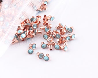 Rhinestone rivets rapid rivet studs rivets for leather making supplies rock biker Decorations Findings Single Cap 30pcs