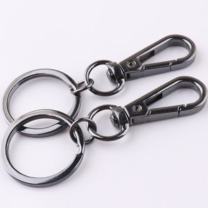 Keychains key rings gunmetal  Keychain Key Ring With Lobster Swivel Clasps Snap Clip Hook, Key Ring, Split Rings 6pcs