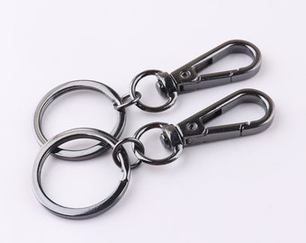Keychains key rings gunmetal  Keychain Key Ring With Lobster Swivel Clasps Snap Clip Hook, Key Ring, Split Rings 6pcs
