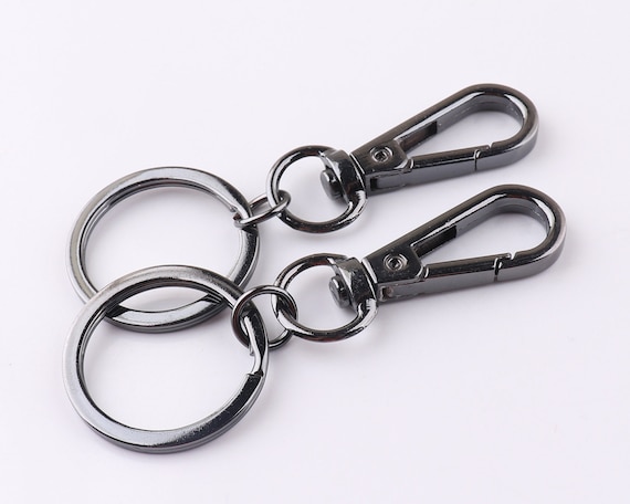 Keychains Key Rings Gunmetal Keychain Key Ring With Lobster Swivel Clasps  Snap Clip Hook, Key Ring, Split Rings 6pcs 