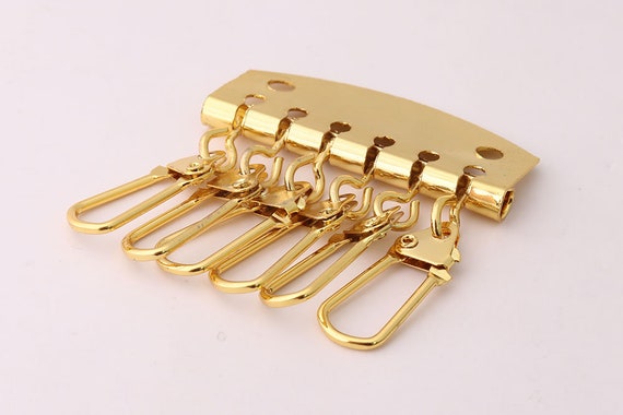 Metal Key Holder Key Row With 6 Snap Hook For DIY Lobster Clasps