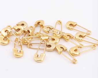 Gold safety pins 20mm*8mm small safety pins Jewelry Making Pins gold pins findings Crafting Supplies charming pins