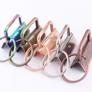 Key fob Hardware with Keyrings Key Chain Key Rings Key Fobs Fabric Key Fob For Leather Keychains 5 colors 12pcs