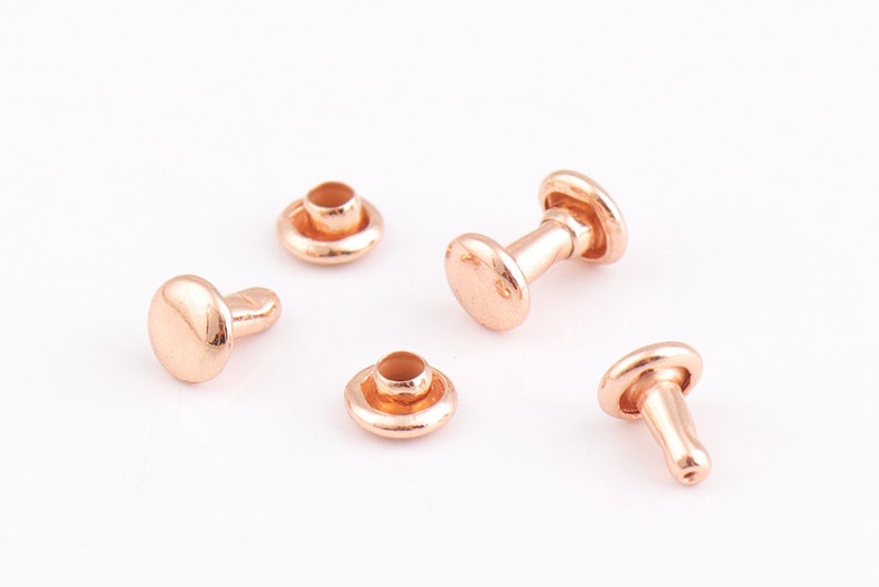 100set 5mm6mm Double cap rivets Rose Gold Rivets Rapid rivet Etsy