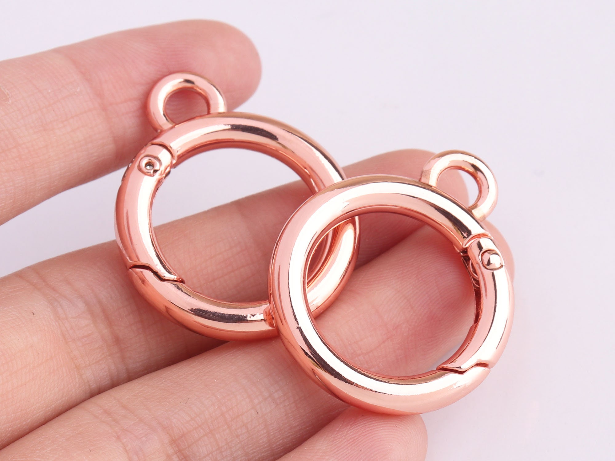 Rose Gold Spring Gate Ring Metal With Loop O Ring Spring Ring Clasp ...