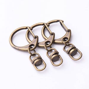 10pcs 49mm Bronze Key Chain Clasp Push Gate Snap Hooks Lanyard Clasp Swivel Connector Diy Jewelry Making