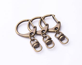 10pcs 49mm Bronze Key Chain Clasp Push Gate Snap Hooks Lanyard Clasp Swivel Connector Diy Jewelry Making