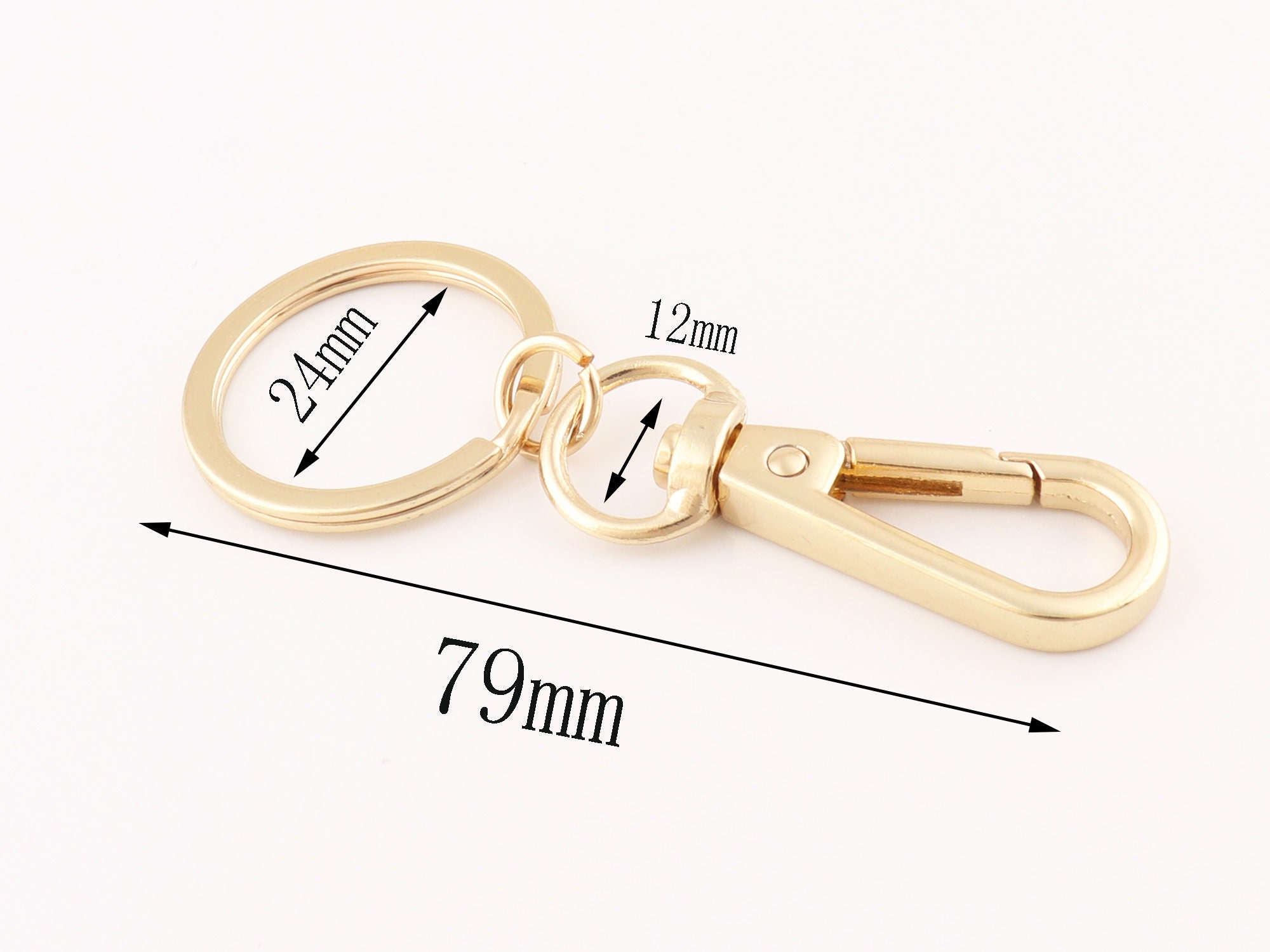 Keychain With Clip Gold Key Chain Supplies Swivel Clasp Snap Clip Hook  Split Rings Swivel Clasp With Key Ring 6pcs 