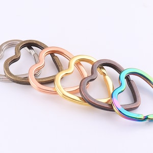 Charm Keyrings Heart Split Keyrings Keychain keyrings Love Split Key Ring Key fob keyring split ring Keyring findings  10pcs