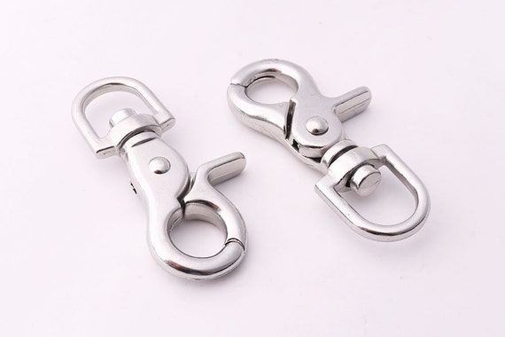 4pcs 1/214mm Silver Swivel Snap Hook Swivel Clasp Swivel Hook Purse Clasp  Trigger Snaps Lobster Clasp for Lanyard Bag Straps -  Hong Kong
