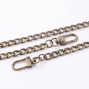 Bronze Bag Chain with Lobster Clasp Purse Strap  Metal Chain Purse Hardware Wrist Strap Chain 130cm