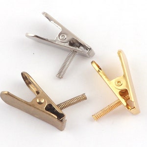 10-50 pezzi Argento/Oro/Bronzo antico Clip a molla in metallo con clip a molla in metallo Clip alla rinfusa Clip per badge-29mmx14mm