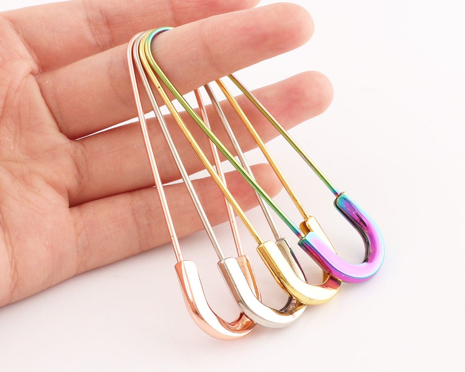 50pcs 7x30mm Colorful Safety Pins Brooch Steel Pins & Needle