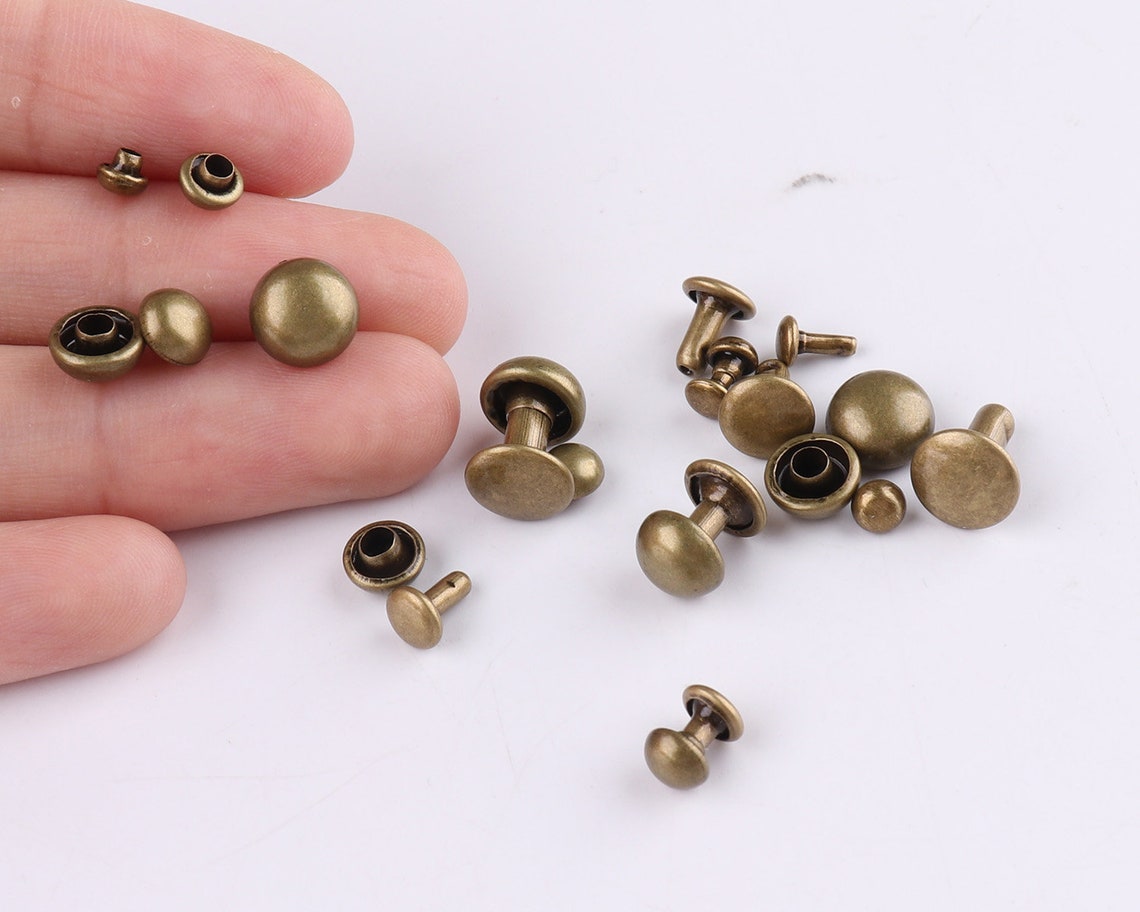 Bronze Rivets Rapid Rivets Double Cap Rivets Round Nailheads Etsy