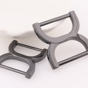 Slide Buckle Strap Adjuster Slider Dog Collar Sliders Metal Bag Slider Buckle Double Loops for 25/32mm Webbing Gunmetal 4pcs