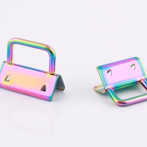 Rainbow Key Fob Hardware 1&quot;inch(25mm) 1&quot;1/4&quot;inch(32mm) keyfob Key Chain key rings Ribbon Key Fobs Fabric Keyfob For Keychains Wristlets