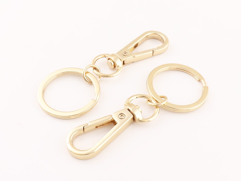 Keychain With Clip Gold Key Chain Supplies Swivel Clasp Snap Etsy