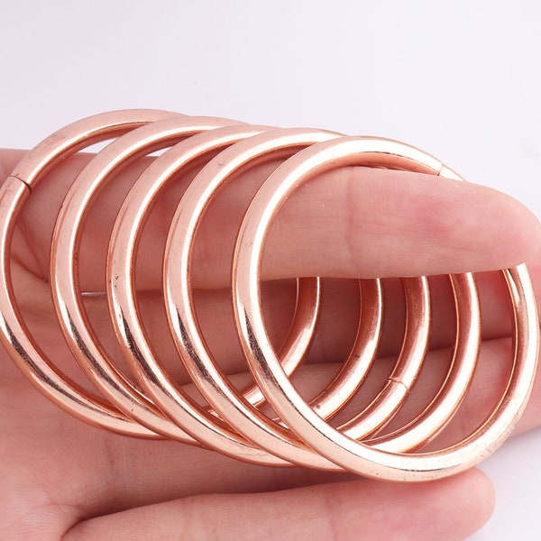 Big O ring seamed round ring buckle purse ring metal Loops jump rings bag making supplies, purse making hardware rose gold 38mm 10pcs