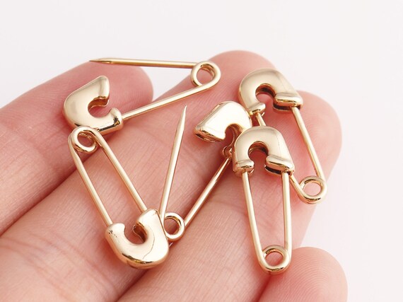 Gold safety pins 20mm*8mm small safety pins Jewelry Making Pins gold pins  findings Crafting Supplies charming pins