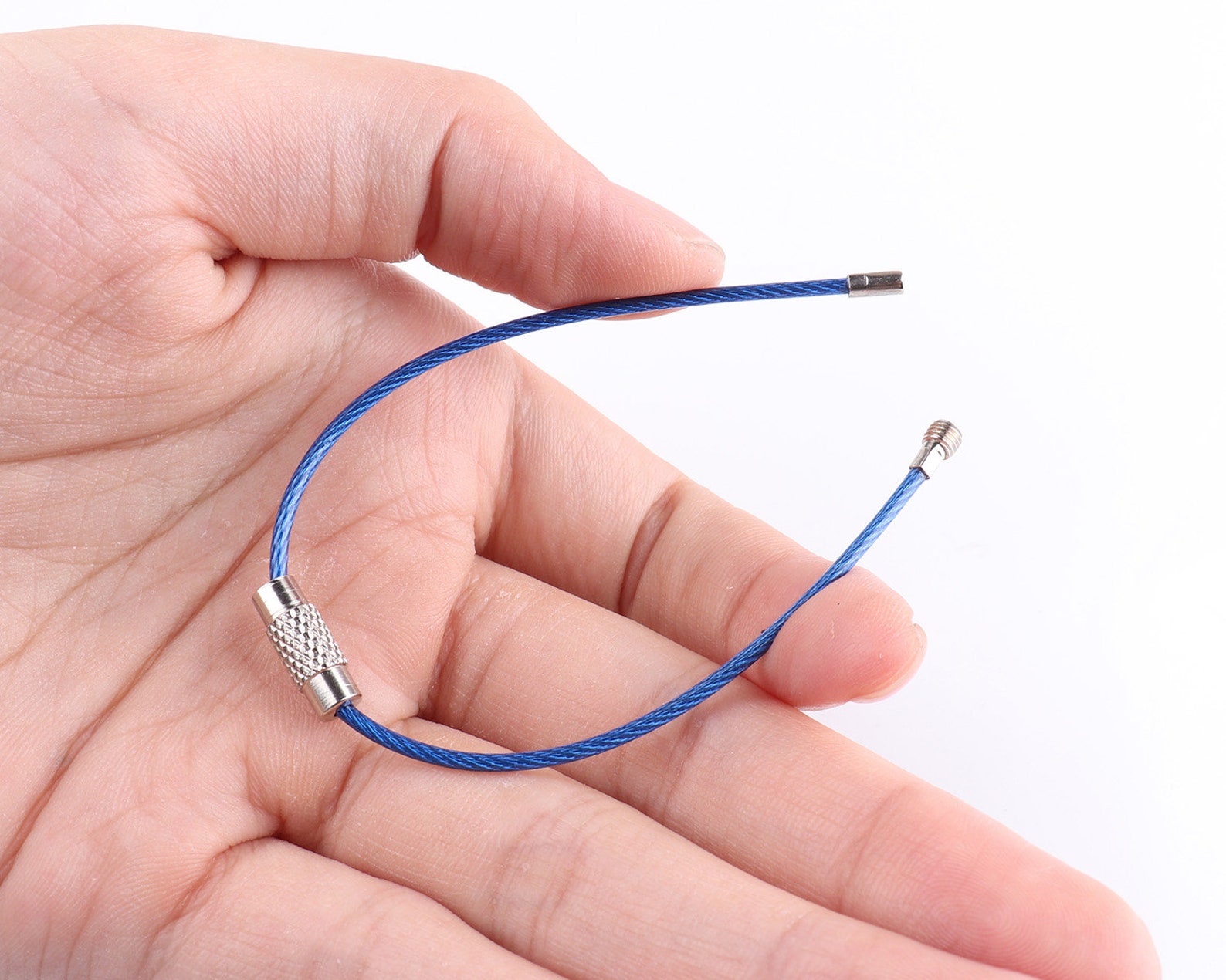 Wire Keychain Locking Wire Cable Key Ring Wire Mixed Color Etsy