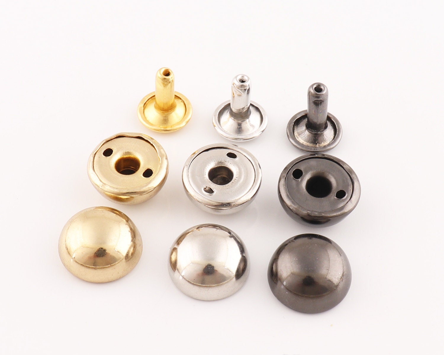 Gold Dome Vintage Shank 11/16 (18mm) 28L Metal Buttons #1041