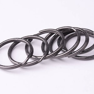 10pcs 25mm Split Key Ring Black keyrings large split ring Open Jump Rings key chain Key Fob Keyring Findings