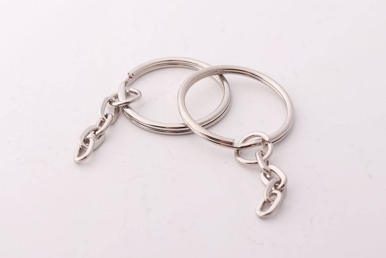 Key Chain Split Ring With Extension Chain Split Key Ring With Etsy