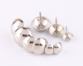 30pcs Silver Upholstery Tacks Push Pins Decorative Nails Furniture Nails Nailhead Tacks Thumb Tacks,Old Tacks Studs Nails 11/15/19mm