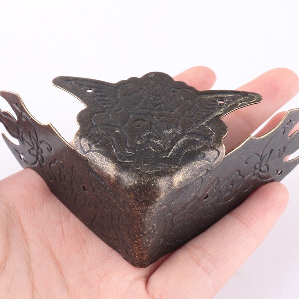 Eckenschutz Metallecken Dekoecken Holzschachtel/Tischeckenhalterung Bronze 56 mm 8Stk