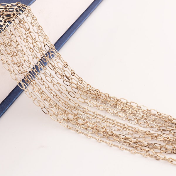 GOLD Necklace Chain Body Chain Cable Chains Shiny Chain Jewelry Necklace Chain Bulk Chain Wholesale Size Selection (en)