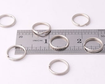 200pcs 15mm Silver Double Jump Rings Split Rings Bulk Jump Rings Split Jump Rings Double Loop Rings Jewelry Findings Jewelry Making