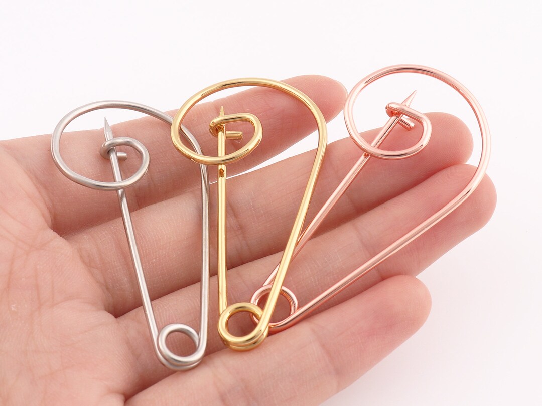 Large Safety Pins, Pin Charms Kilt Pins Safety Pin Brooch Pin Bar Pins Snail Scrolled Jewelry