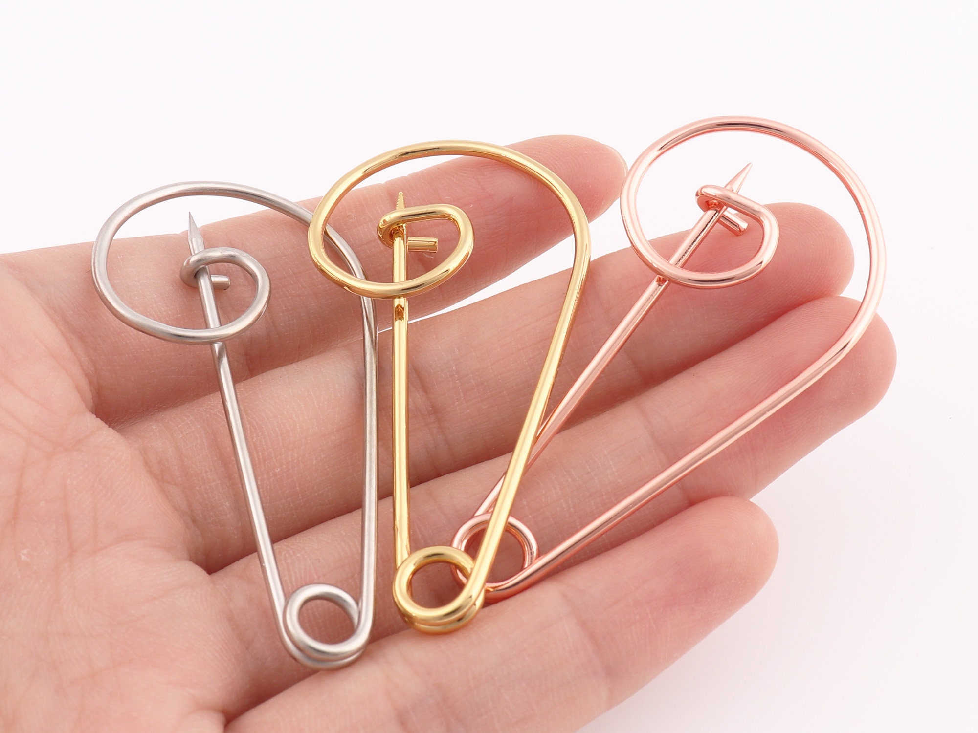 Gold Safety Pins Large Brooch Pins Metal Necklace Jewelry Earring Pins for  Women Girl Decoration Accessories Kilt Pins 30pcs -  Israel