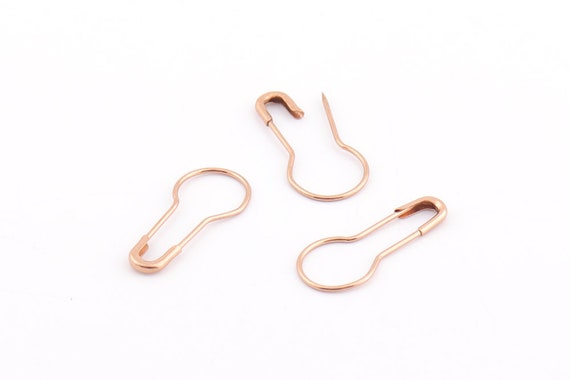 100pcs Bronze Safety Pins Coiless Safety Pins Bulb Safety Pins Pear Safety  Pins Knitting Pin Removable Stitch Markers,jewelry Safety Pins. 