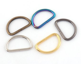 Silver/Gold/Gunmetal/Bronze/Rainbow D Rings Strap Ring Purse Rings Connector Rings D Shaped Buckle Rings Diy Jewelry Making fit 25mm webbing