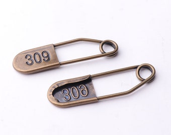 ヴィンテージ真鍮製ランドリーピン - 55*15 mm スチームパンク