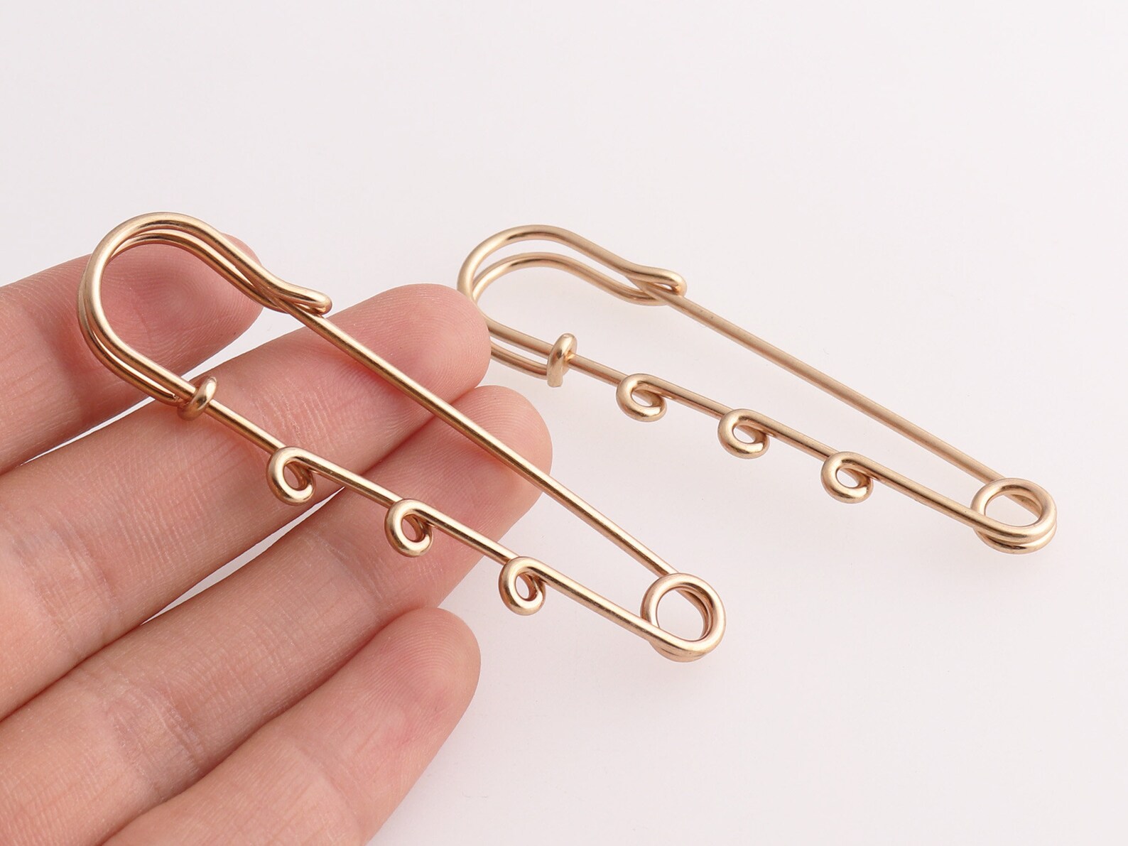 Safety Pins Brooches Kilt Pins With Loops Safety Brooch Metal Etsy