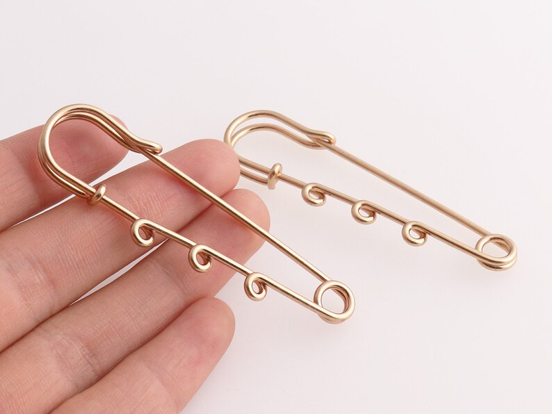 Safety Pins Brooches Kilt Pins With Loops Safety Brooch Metal Etsy