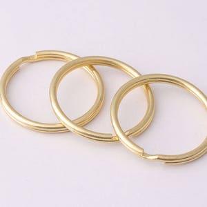 10pcs Wholesale Split Key Ring 25mm Light gold keyrings large split ring key rings key chain ring Key Fob Keyring Findings