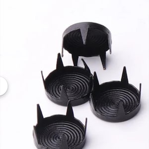 50pcs 12mm(w) Black Nailhead Studs Metal Studs Spots Nailheads Spikes with 4 Claws for Clothing Decorations Finding